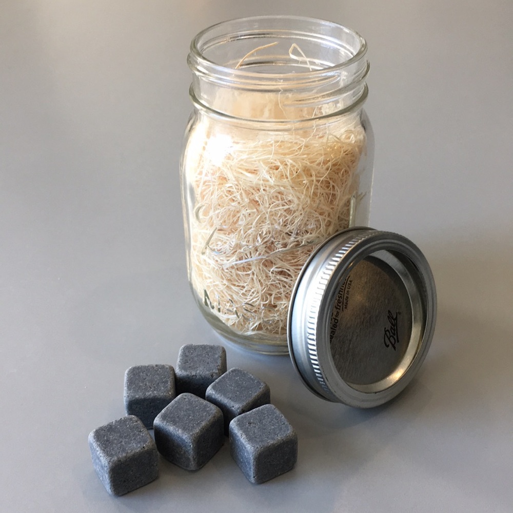 Whiskey Stones Set in a Mason Jar